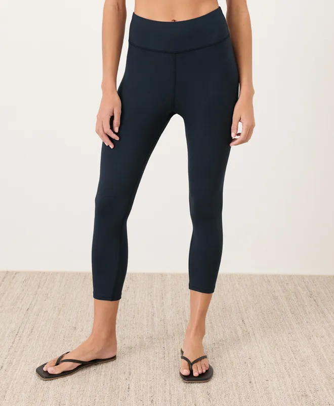 PACT Women's Midnight Blue On The Go-To Cropped Legging S