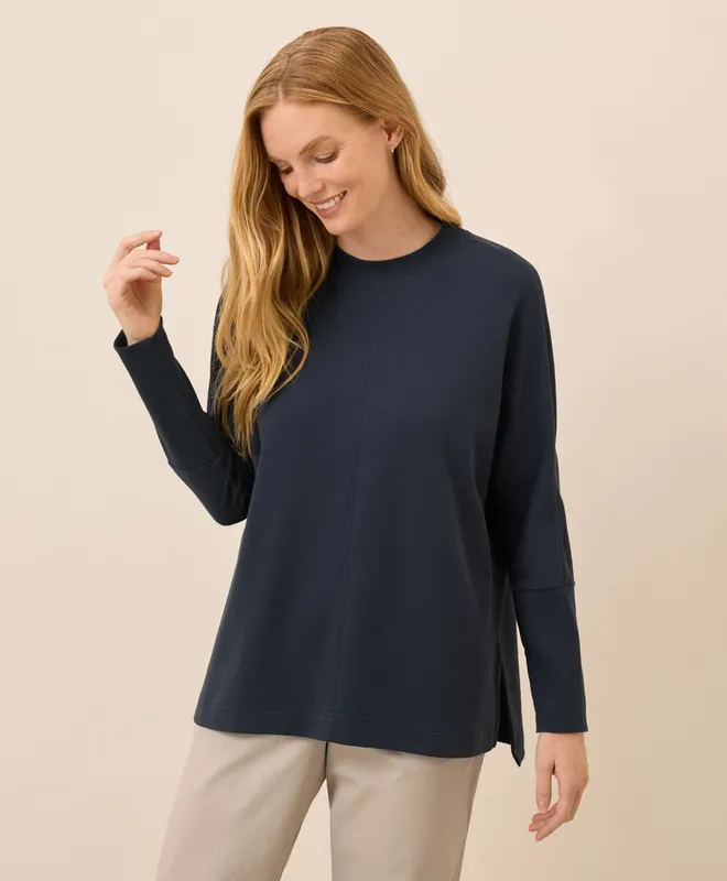 PACT Women's Midnight Blue Roam Long Sleeve Poncho ML