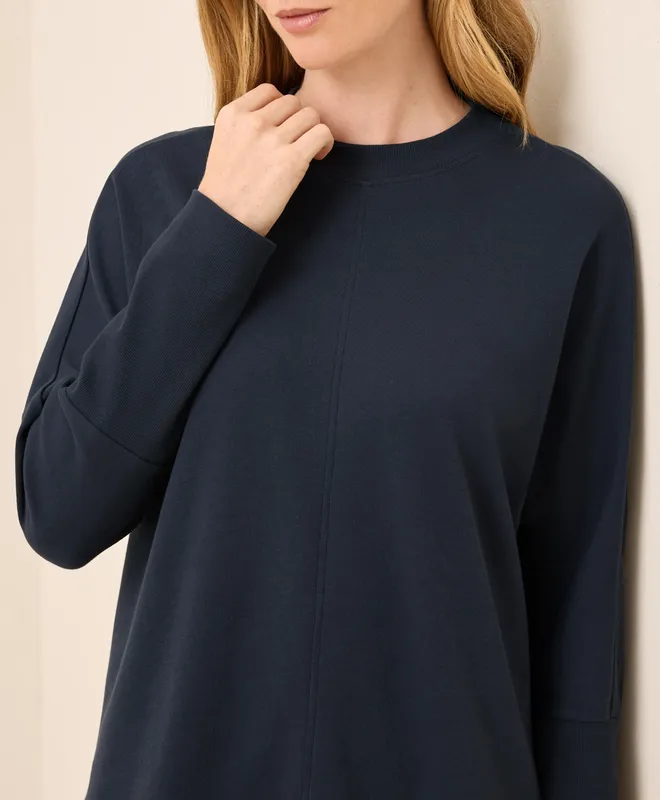 PACT Women's Midnight Blue Roam Long Sleeve Poncho ML 2