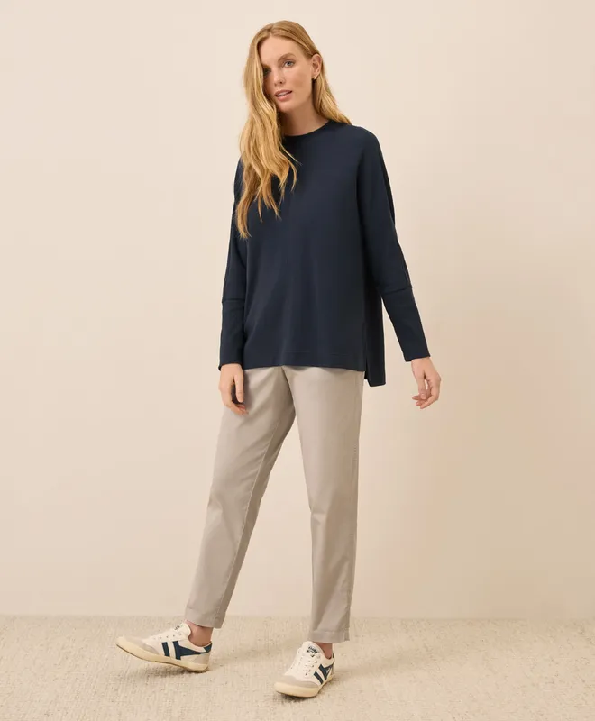 PACT Women's Midnight Blue Roam Long Sleeve Poncho ML 3