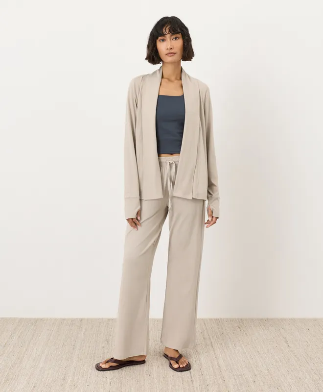 PACT Women's Nickel Grey Luxe Essential Lounge Pant M 2
