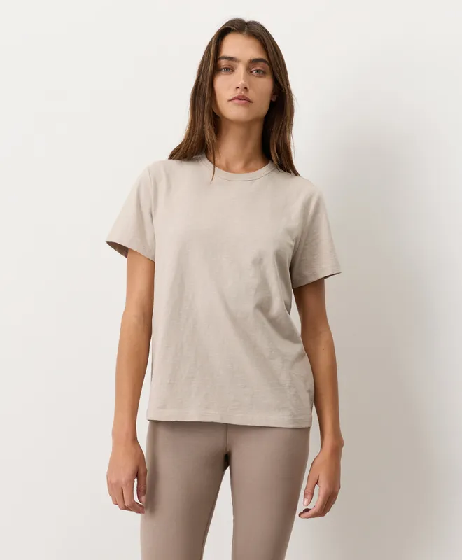 PACT Women's Nickel Grey Soft-Slub Essential Crewneck Tee XS