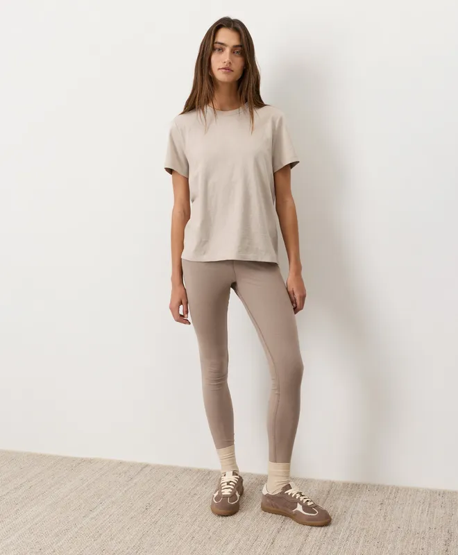 PACT Women's Nickel Grey Soft-Slub Essential Crewneck Tee XS 3