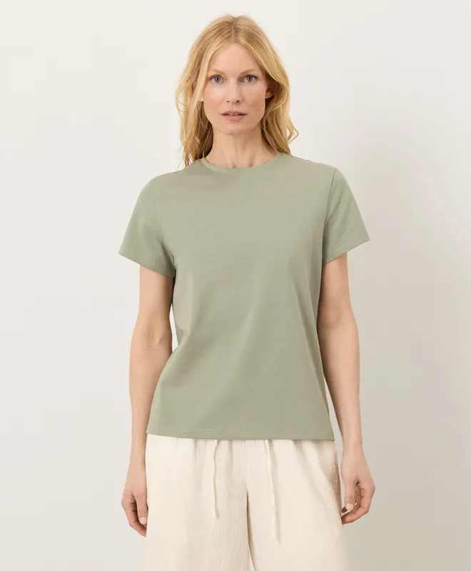 PACT Women's Seagrass Luxe Essential Crewneck Tee S