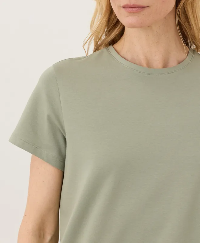 PACT Women's Seagrass Luxe Essential Crewneck Tee S 2