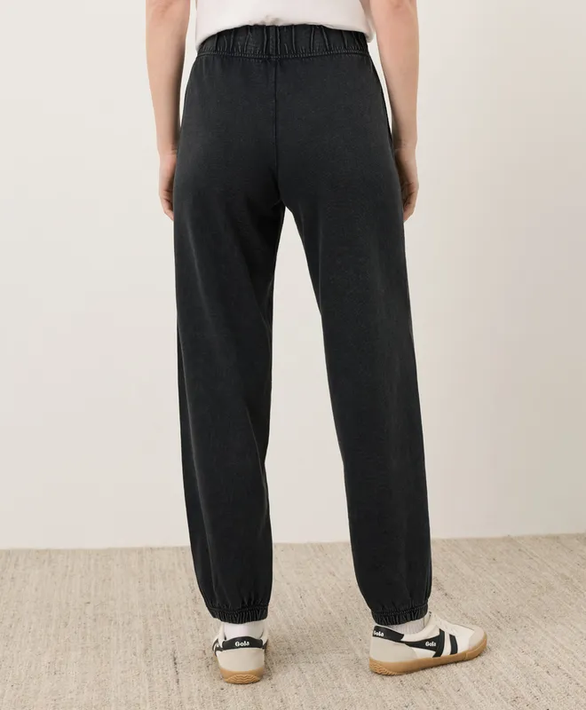 PACT Women's Washed Black Weekends Relaxed Sweatpant XS 4