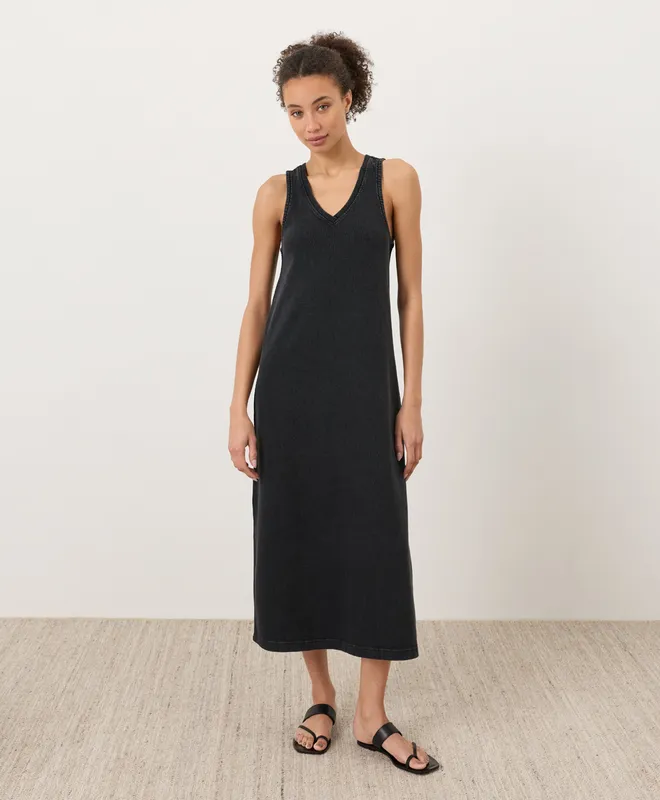 PACT Women's Washed Black Weekends Tank Dress XS