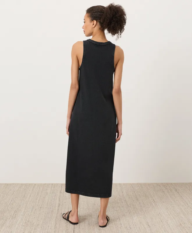 PACT Women's Washed Black Weekends Tank Dress XS 2