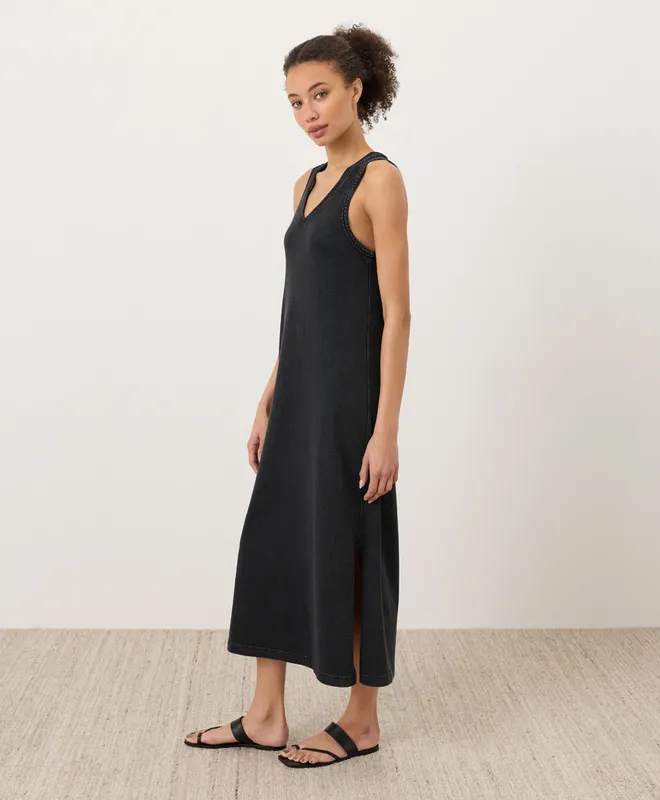 PACT Women's Washed Black Weekends Tank Dress XS 3