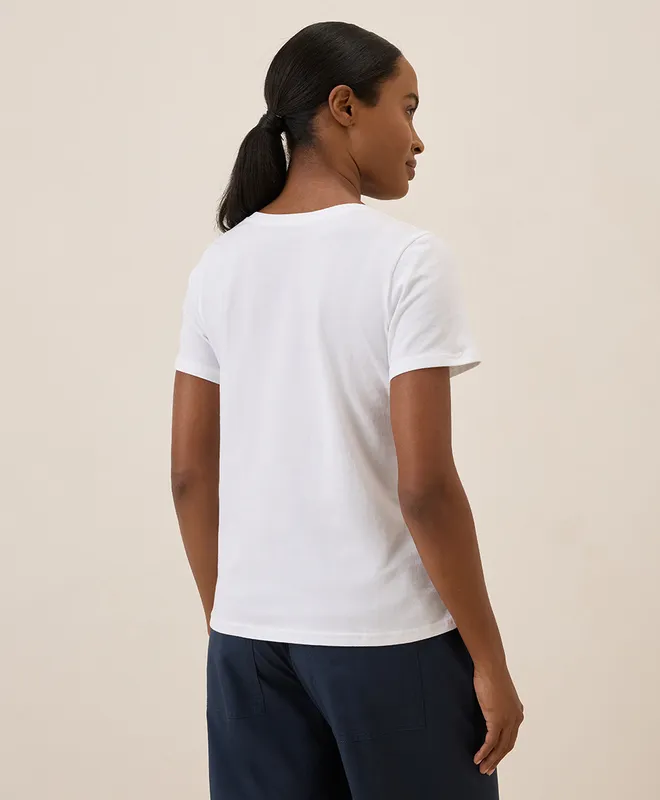 PACT Women's White Softspun V-Neck Tee S 4