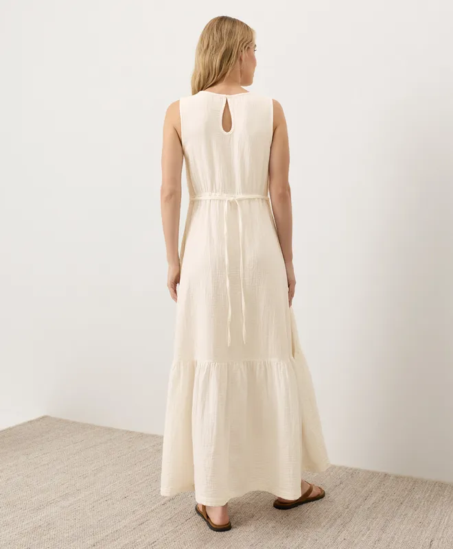 Women’s Coastal Double Gauze Beach To Brunch Maxi Dress made with Organic Cotton 3