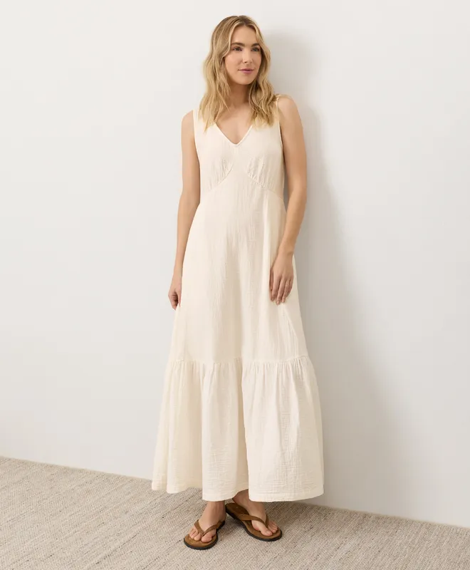 Women’s Coastal Double Gauze Beach To Brunch Maxi Dress made with Organic Cotton 8