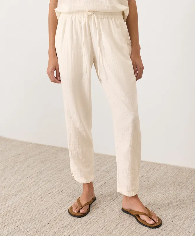 Women’s Coastal Double Gauze Tapered Pull-on Pant made with Organic Cotton 2