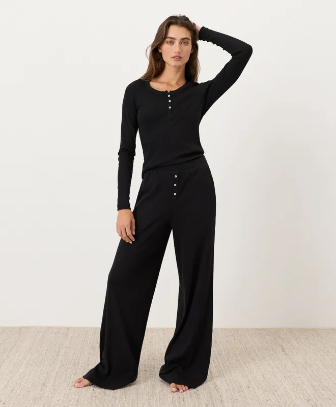 Women’s Dream Rib Wide Leg Lounge Pant made with Organic Cotton 3