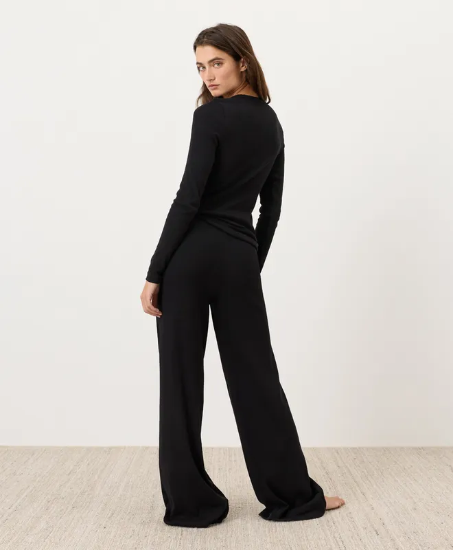 Women’s Dream Rib Wide Leg Lounge Pant made with Organic Cotton 6