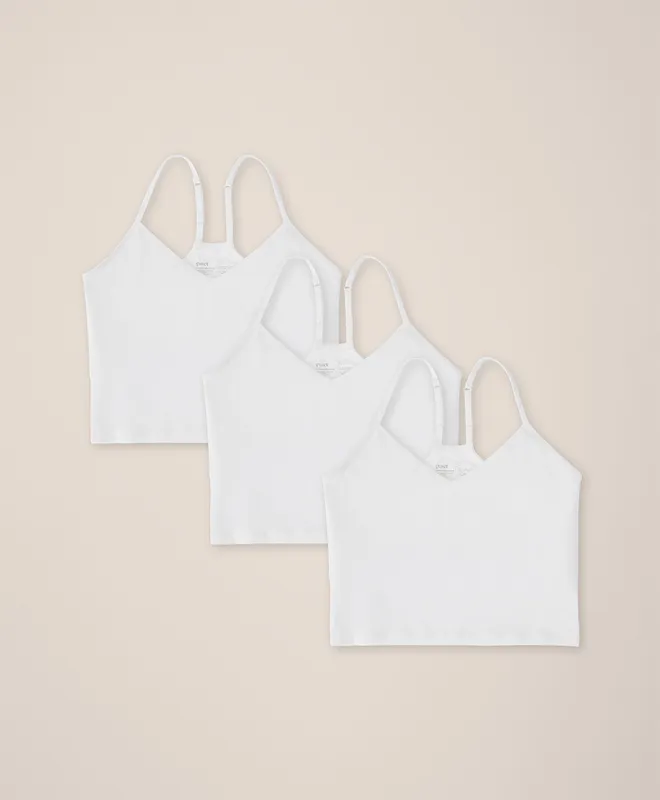 Women’s Everyday Shelf Bra Cropped Camisole 3-pack made with Organic Cotton 2