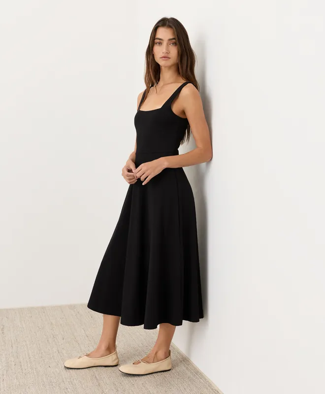 Women’s Fit & Flare Square Neck Dress made with Organic Cotton 4