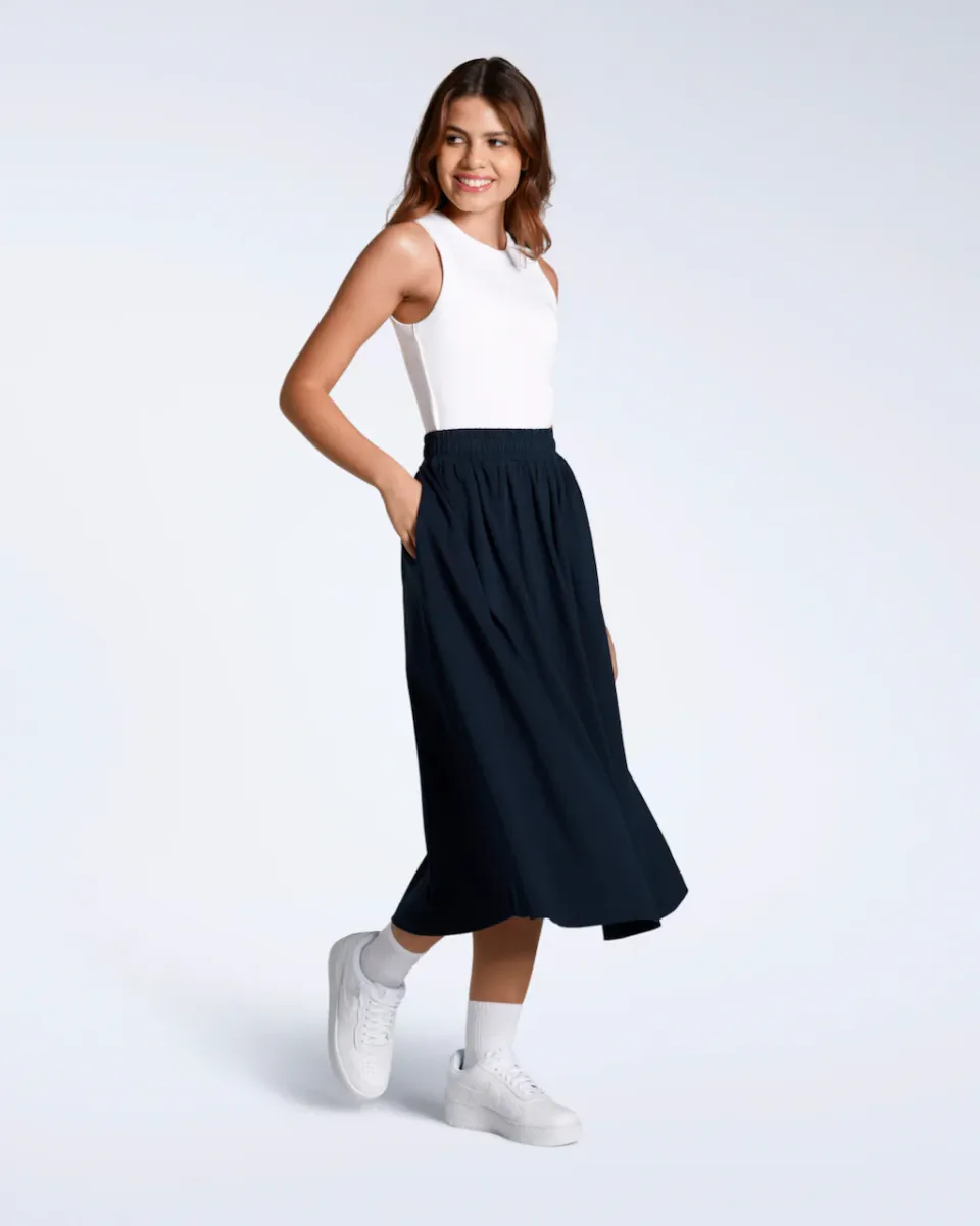 Gathered Organic Midi Skirt 4