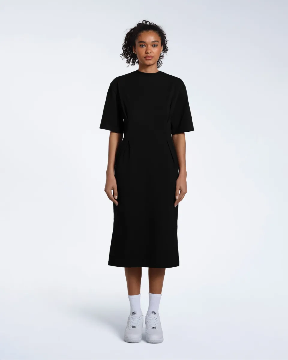 Pleated Waist Organic T-Shirt Dress