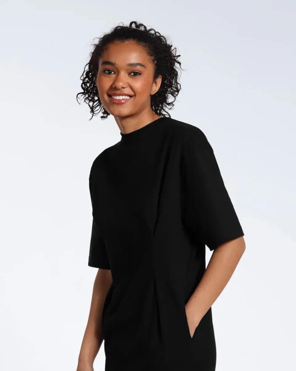 Pleated Waist Organic T-Shirt Dress 4