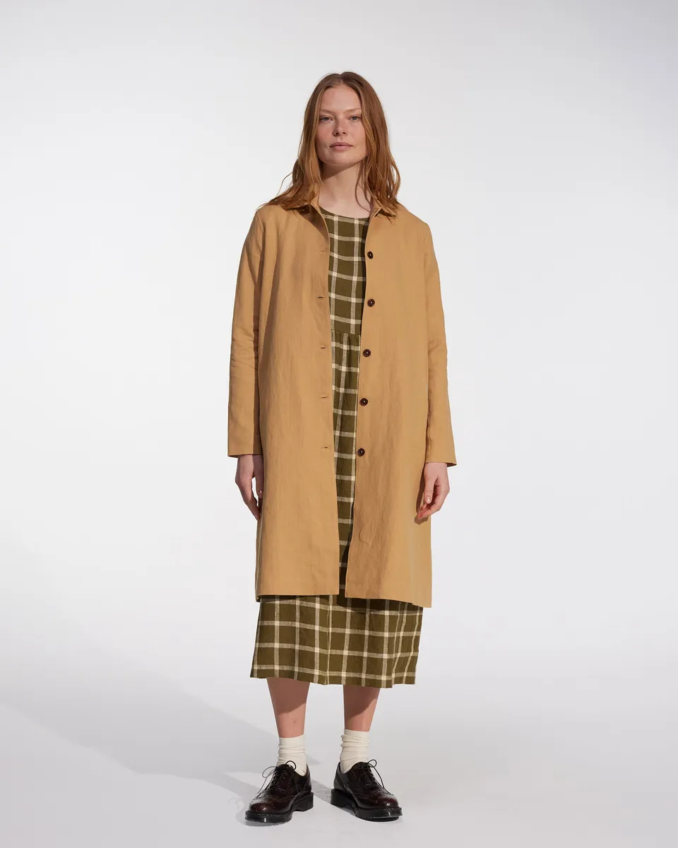 Coat No.11 in Lark Tan Cotton Linen Canvas 2