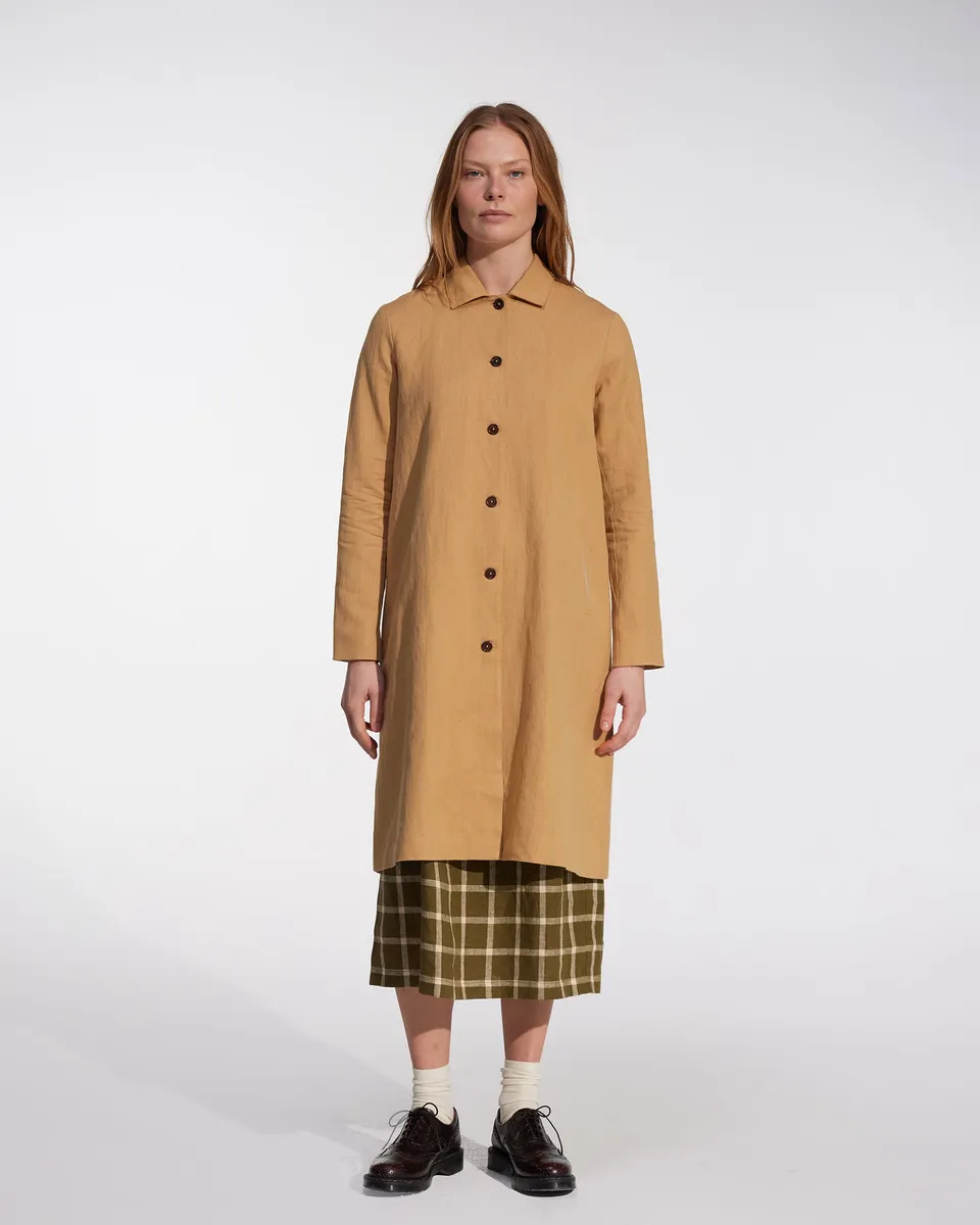 Coat No.11 in Lark Tan Cotton Linen Canvas 4