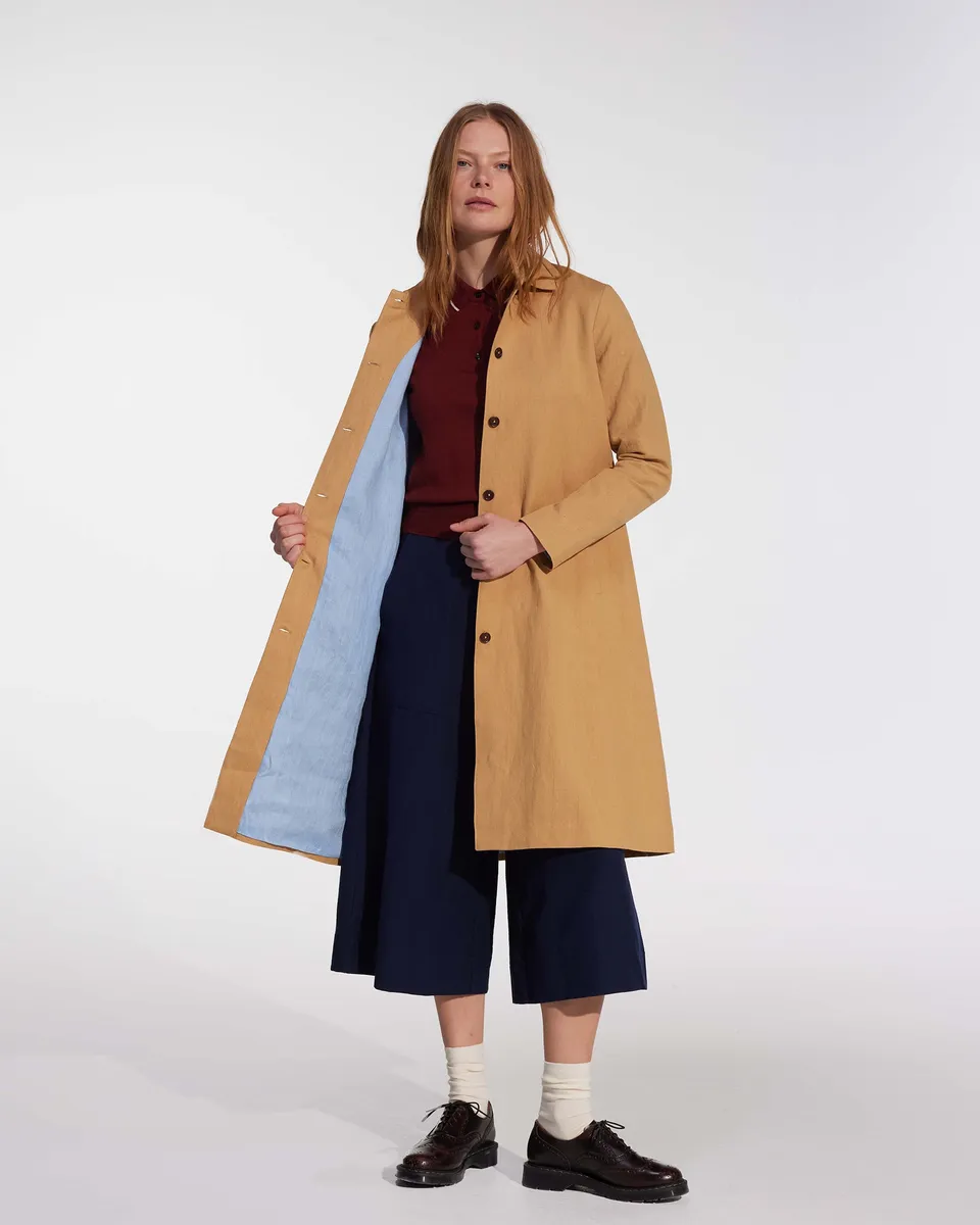 Coat No.11 in Lark Tan Cotton Linen Canvas 5