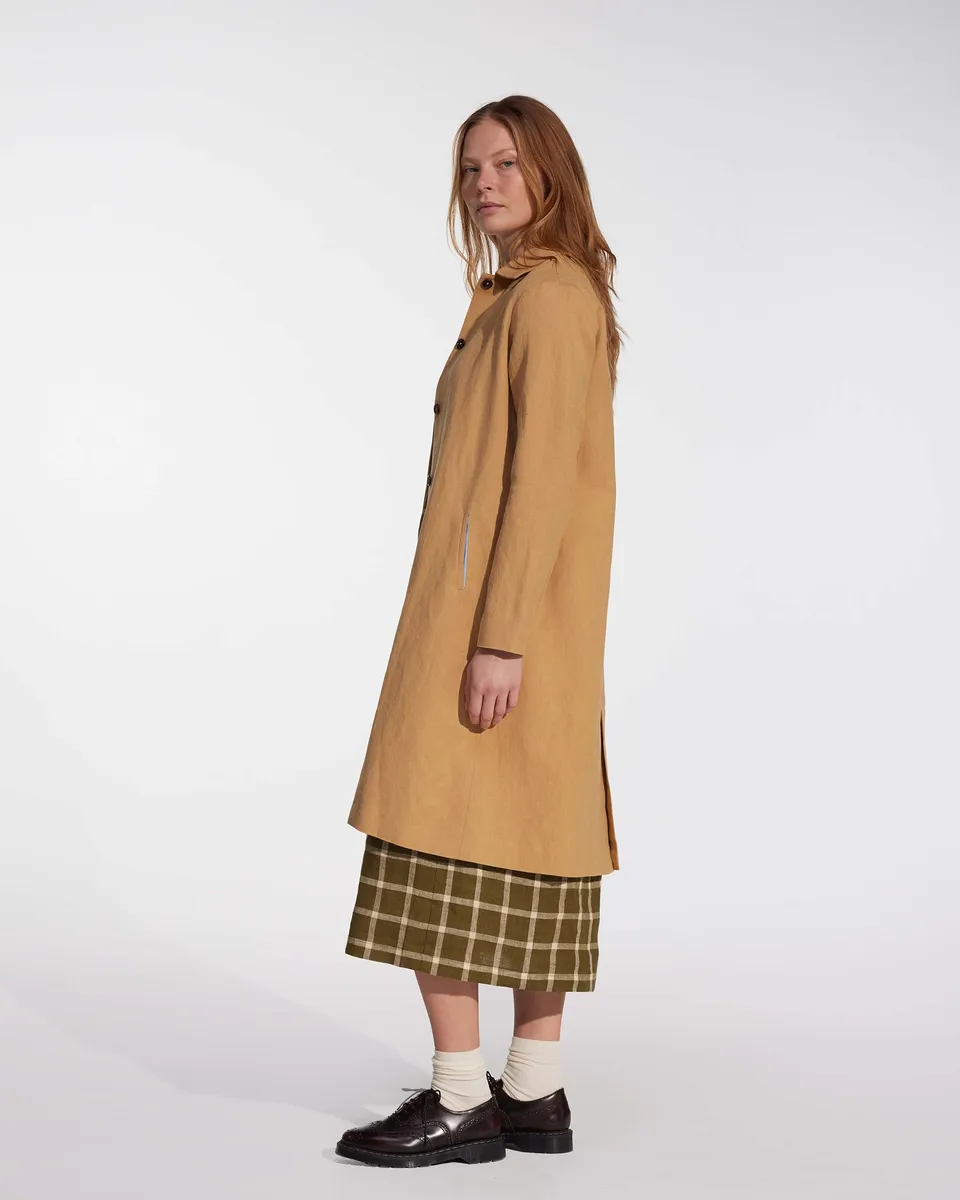 Coat No.11 in Lark Tan Cotton Linen Canvas 6