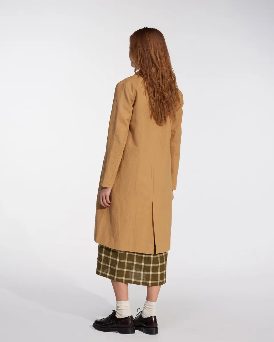 Coat No.11 in Lark Tan Cotton Linen Canvas 7