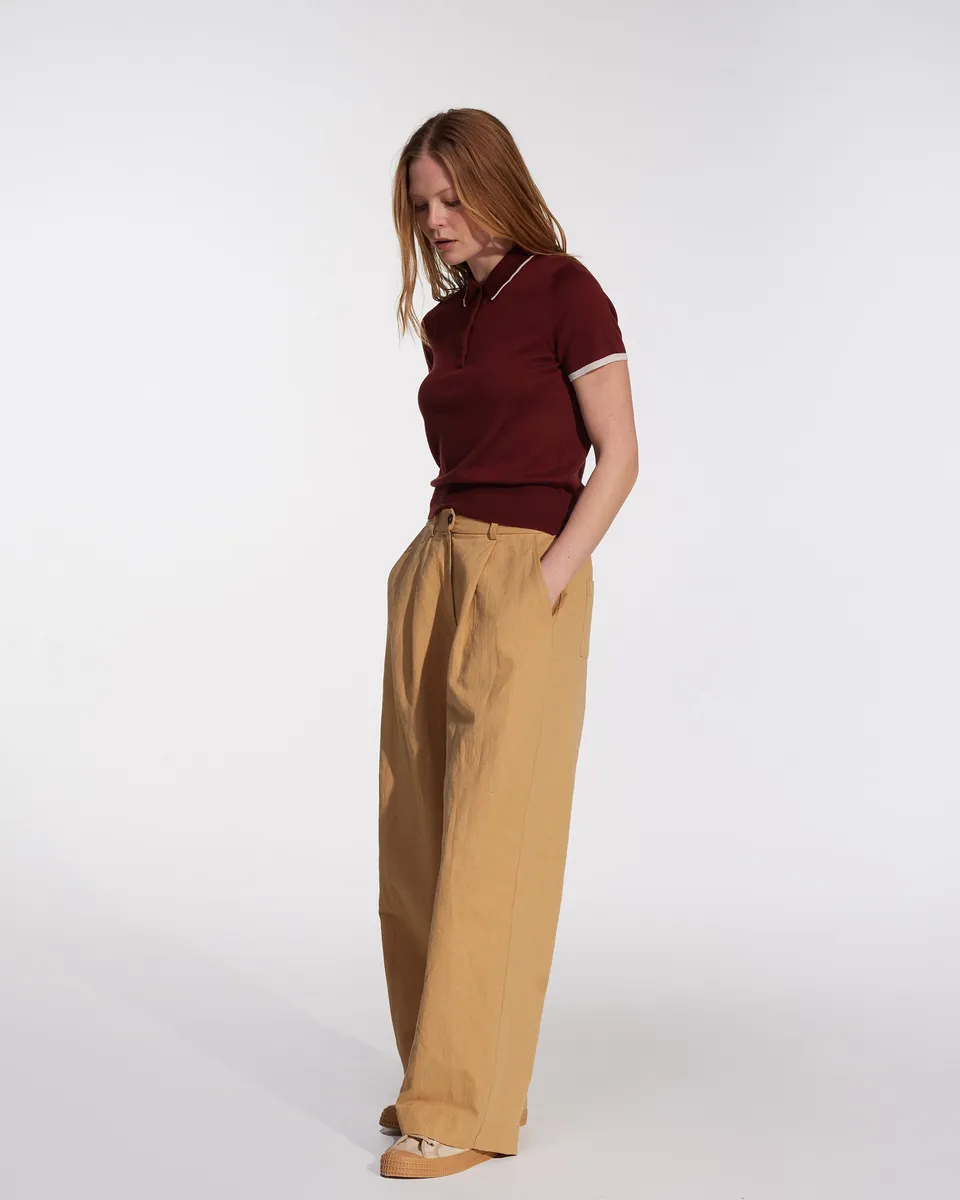 Cotton Linen Trousers No.16 in Lark Tan 4