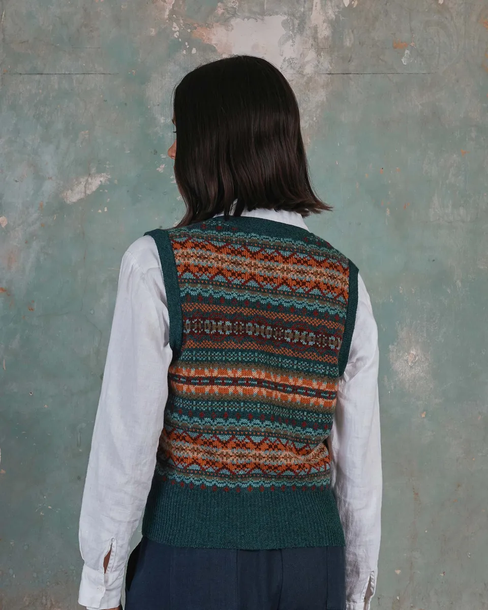 Fair Isle Merino Wool Waistcoat in Prelude 5