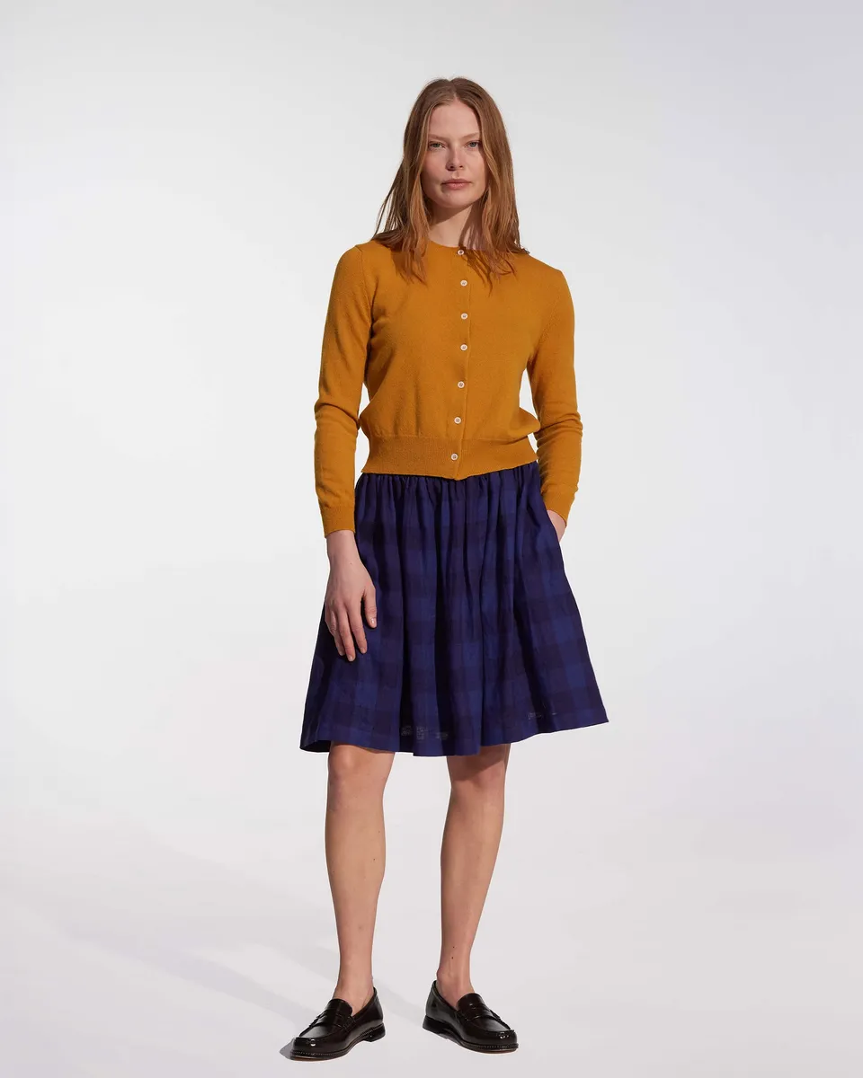 Linen Skirt No.14 in Midsommar Night Check 2