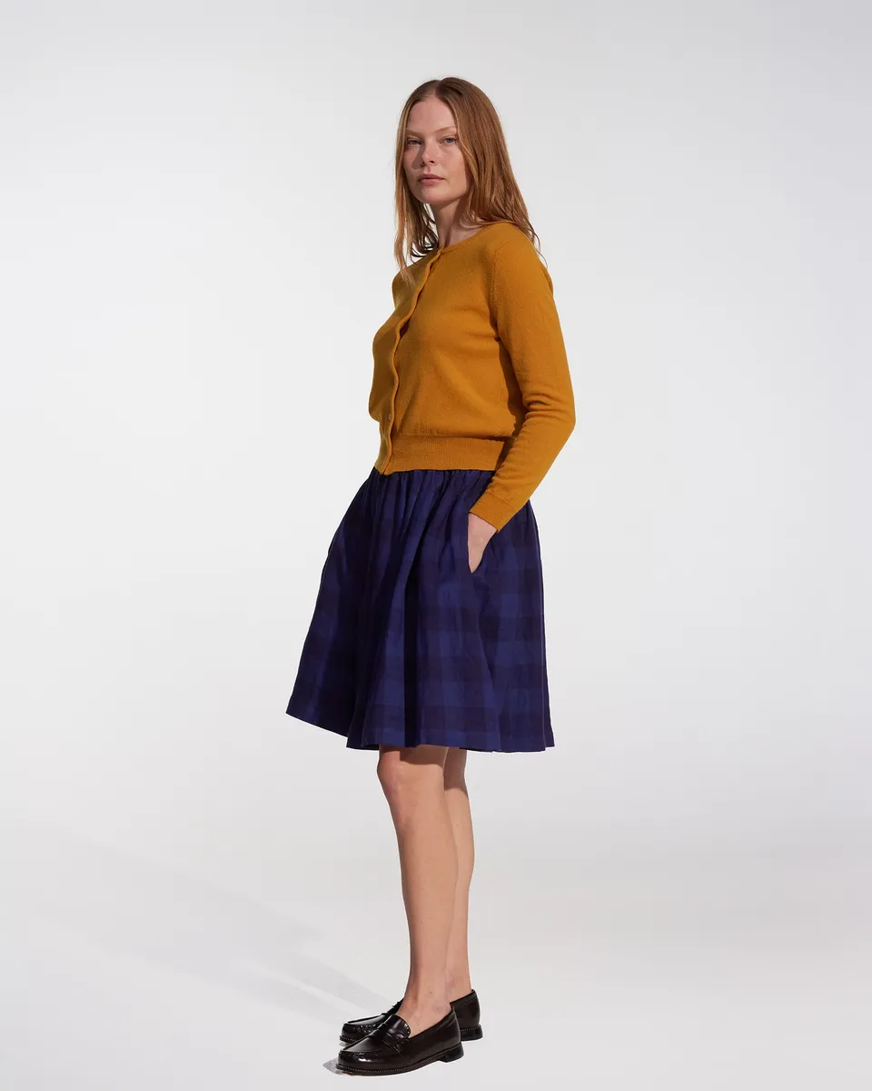 Linen Skirt No.14 in Midsommar Night Check 3