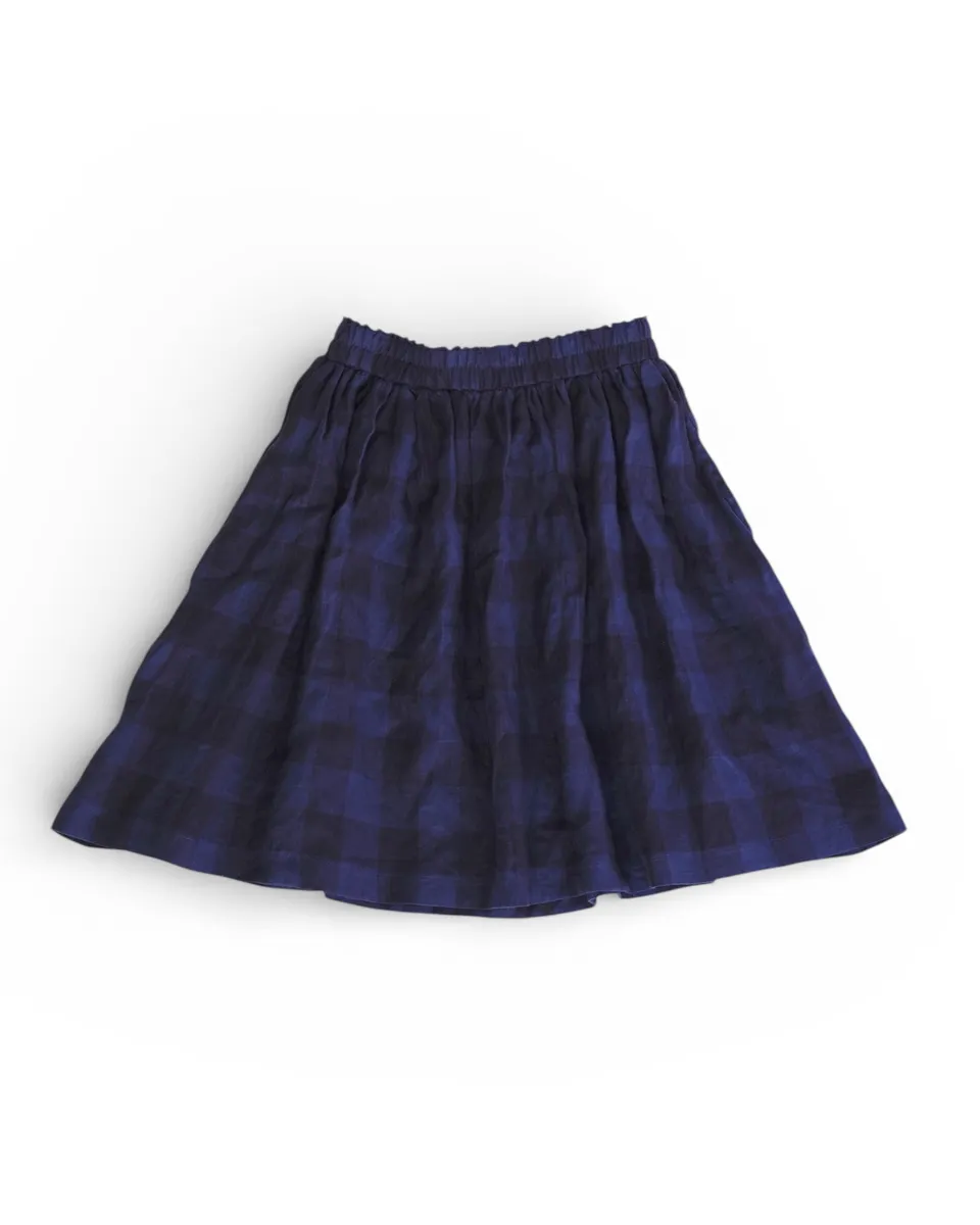 Linen Skirt No.14 in Midsommar Night Check 5