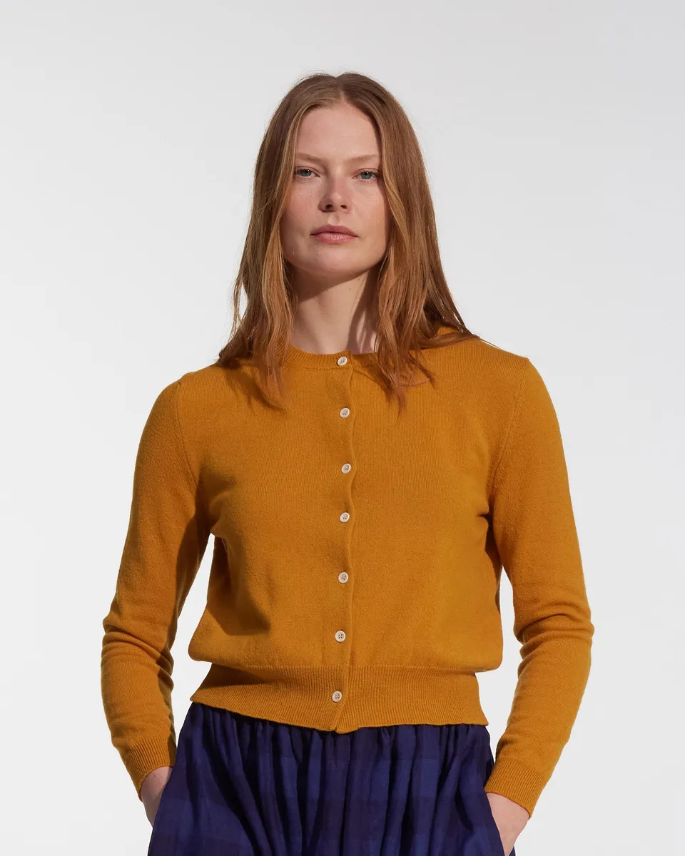 Merino Cardigan in Coleman's Yellow