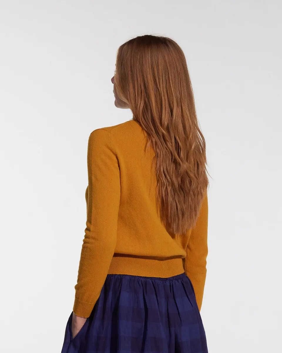 Merino Cardigan in Coleman's Yellow 4
