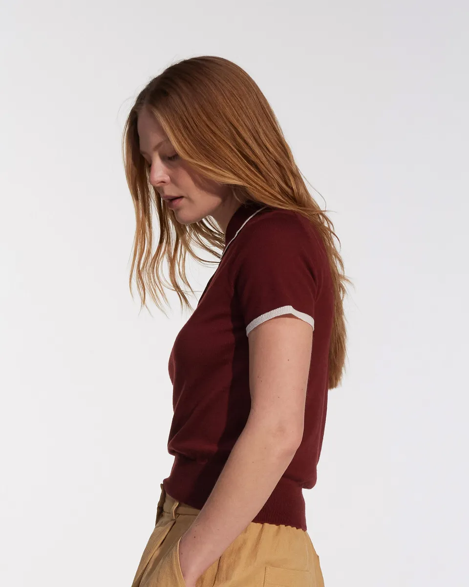 Merino Polo Shirt in Rosso 4