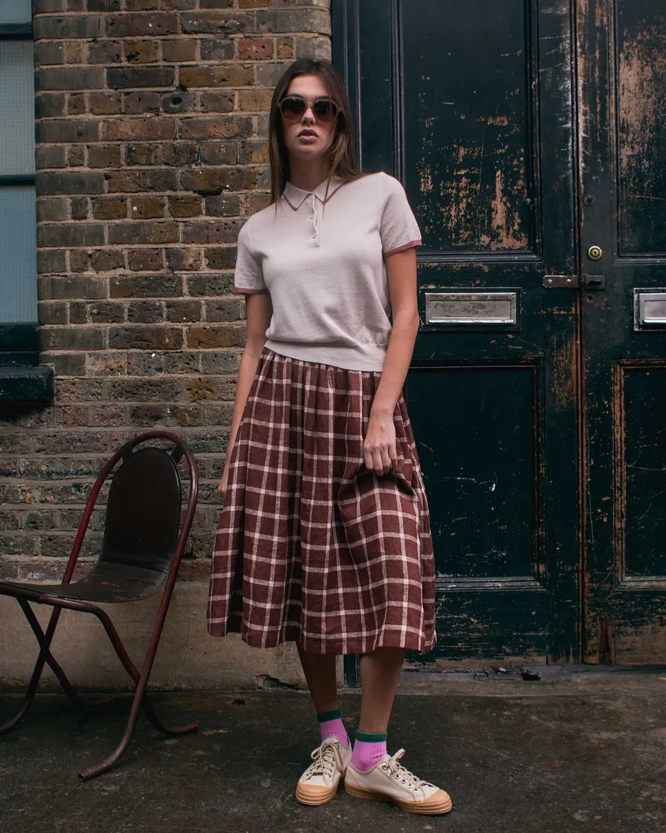 Merino Polo Shirt in Shell Pink 5