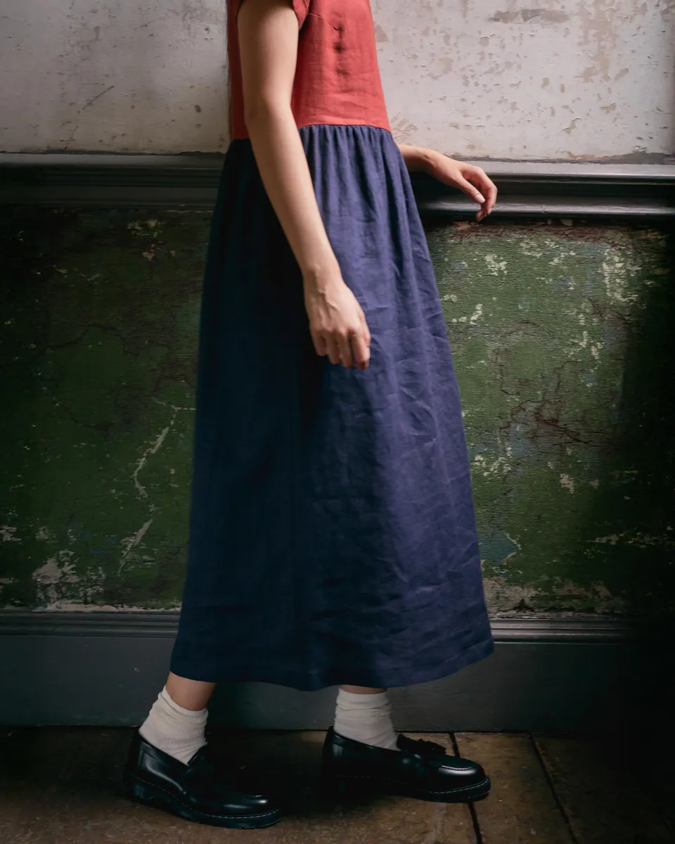 No.17 Full Length Linen Tea Dress in Nicchio