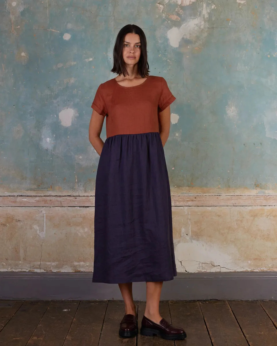 No.17 Full Length Linen Tea Dress in Nicchio 2