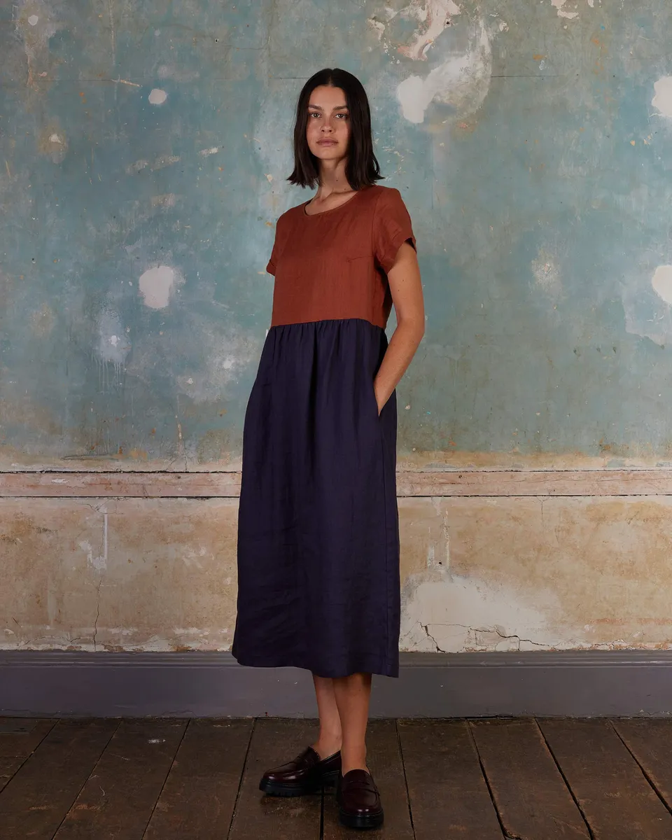No.17 Full Length Linen Tea Dress in Nicchio 3