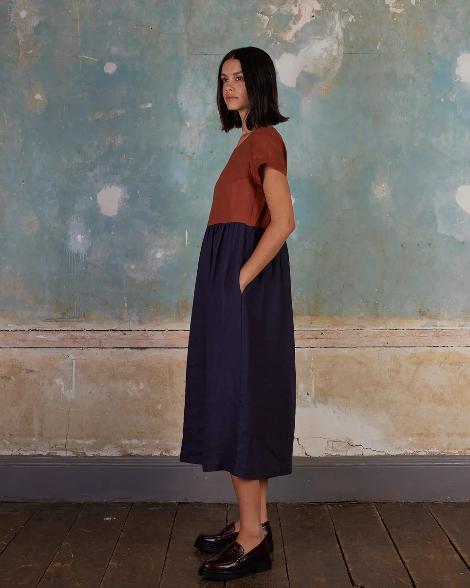 No.17 Full Length Linen Tea Dress in Nicchio 4