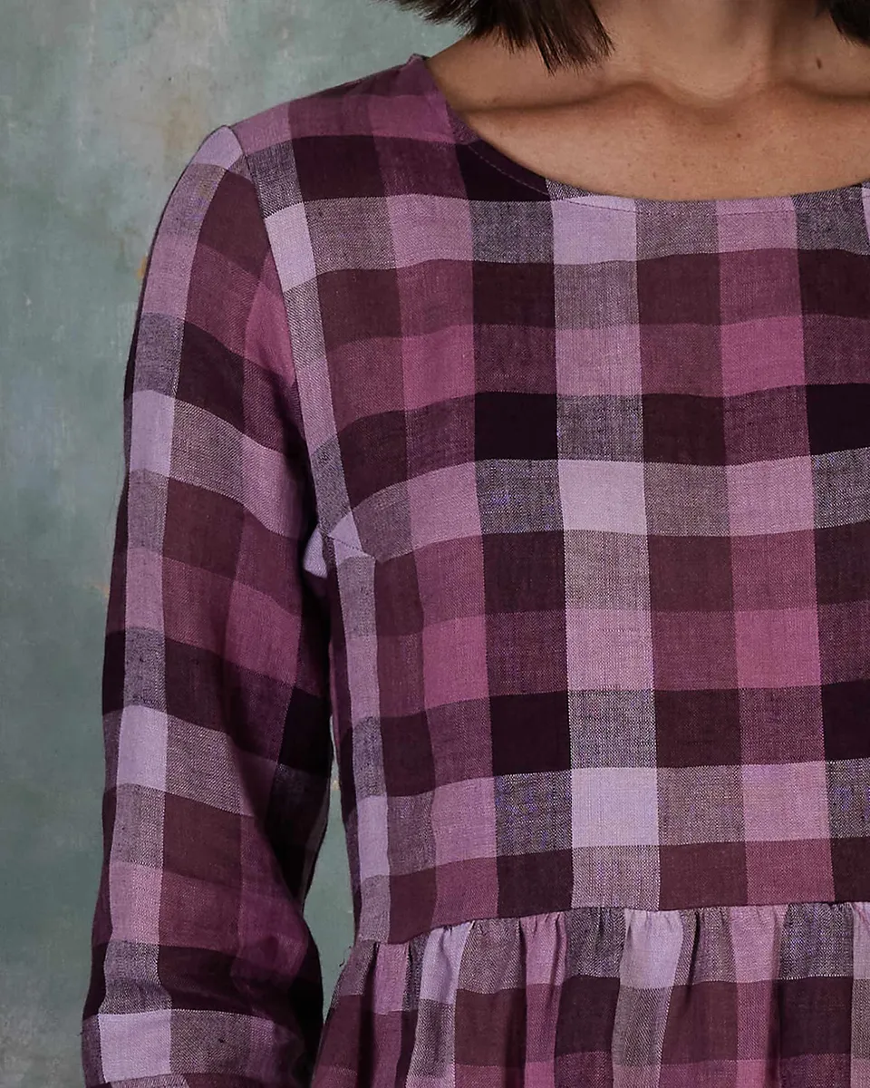 No.19 Boatneck Midi Linen Dress in Viola Melange 5