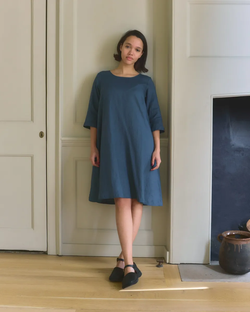 No.29 A-line Linen Dress in Stargazer 2