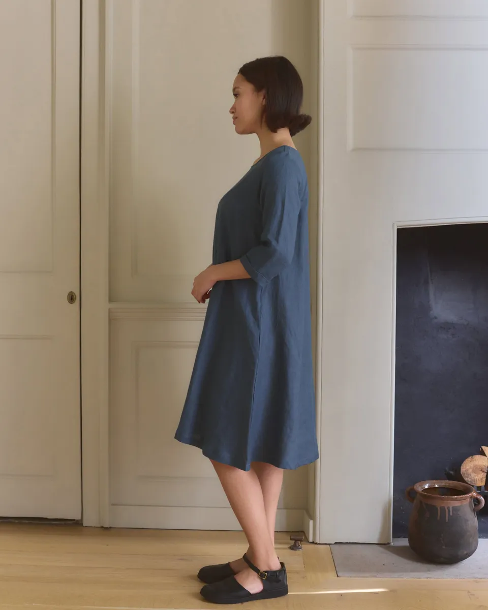 No.29 A-line Linen Dress in Stargazer 3