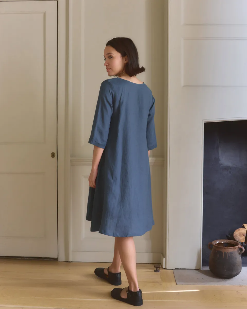 No.29 A-line Linen Dress in Stargazer 4