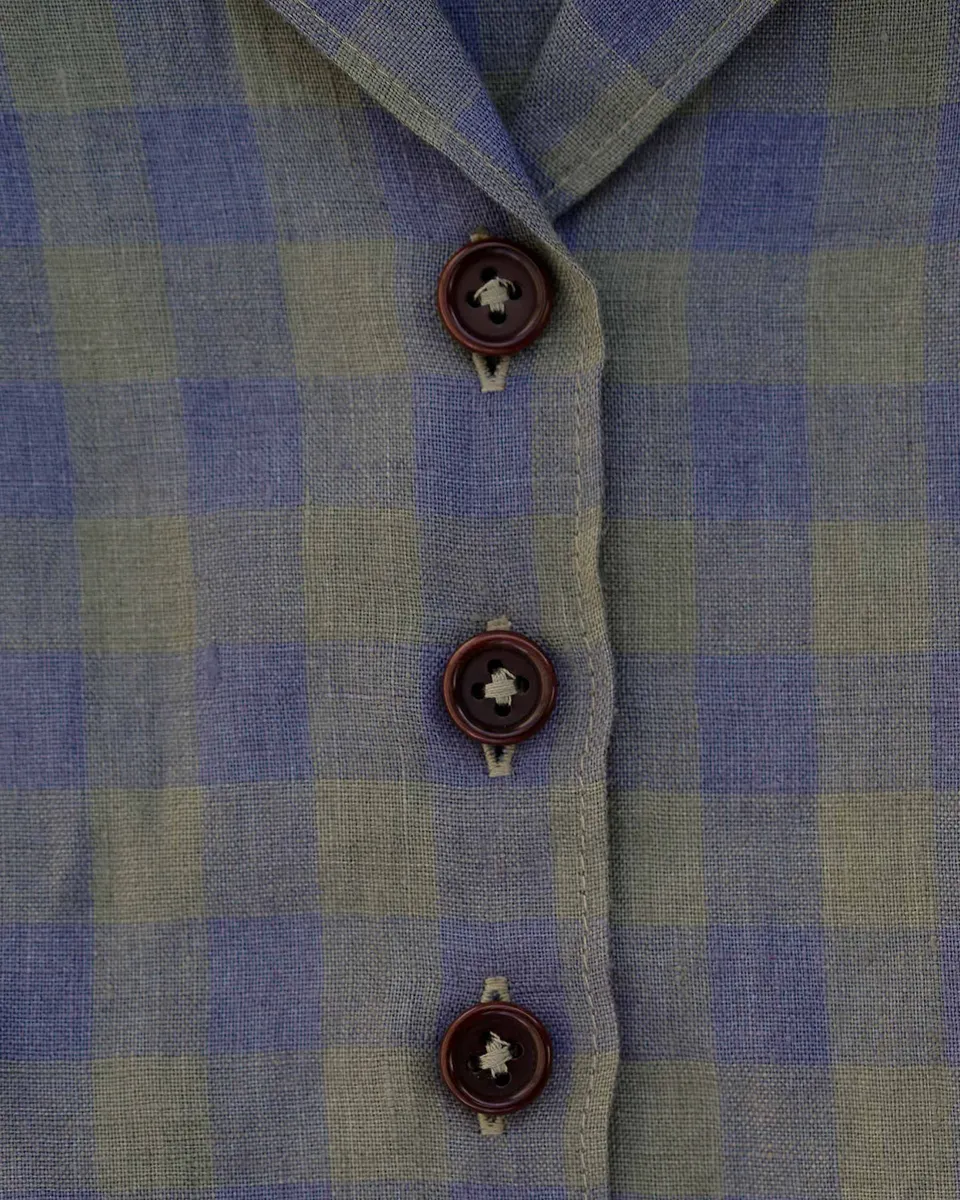 No.30 Collared Linen Dress in Emilie Check 6