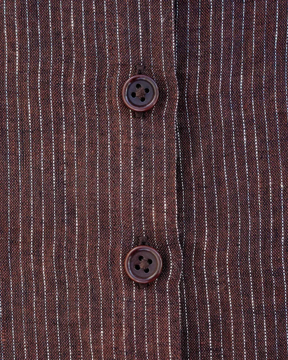 No.39 The Linen Shirtdress in Turkish Coffee Stripe 6