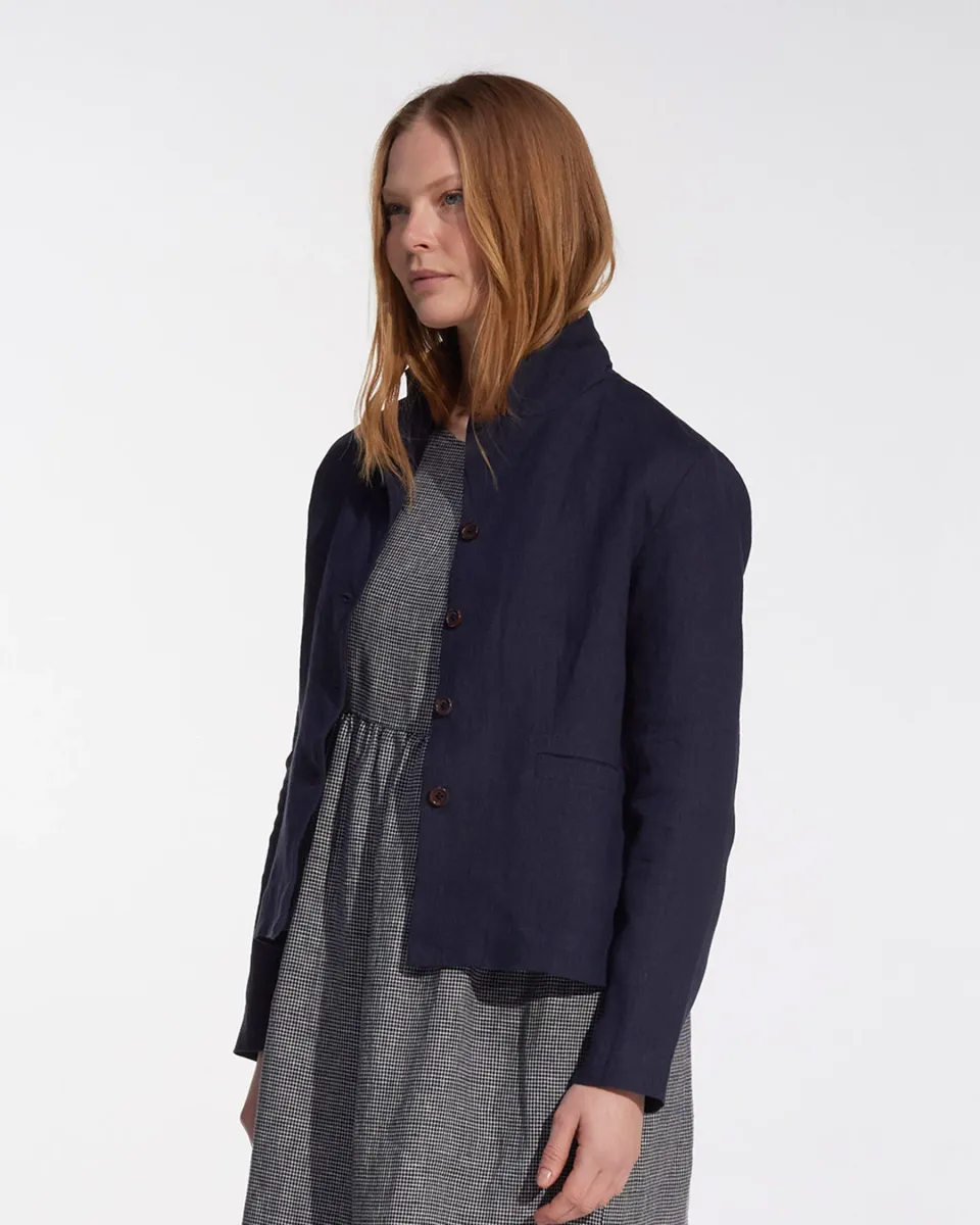 Tailored Linen Jacket No.10 in Mariner Blue 2