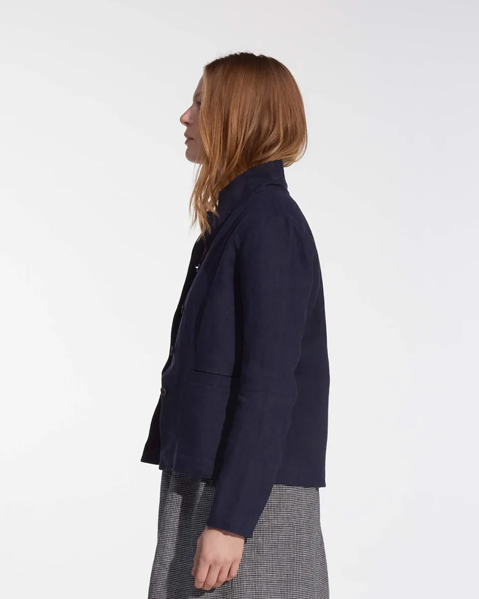 Tailored Linen Jacket No.10 in Mariner Blue 3